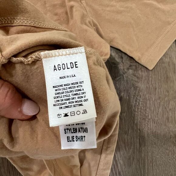 NWOT Agolde Elie T-Shirt Size XS in Tan - Picture 6 of 8
